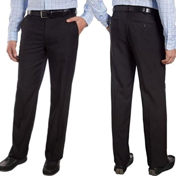 IZOD Men's Straight Leg Black Dress Pants - Size 42 x 30 - NWT $69.50 - Picture 1 of 5